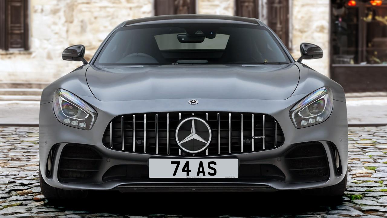 A Mercedes-Benz AMG GTR bearing the registration 74 AS